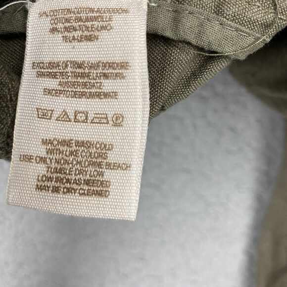 Free People Moto Jacket Olive Green Eyelet Lace Cutout Linen Cotton Full Zip XS - Picture 13 of 14